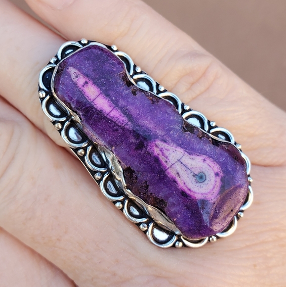 New Unique Purple Solar Quartz 925 Silver Ring. - Picture 16 of 16